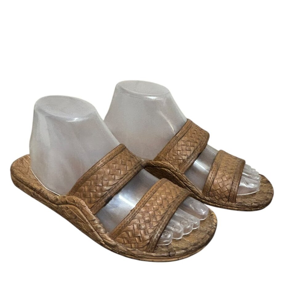 Pali Hawaii Womens Jesus Sandals Size 7 Brown Rubber Comfort